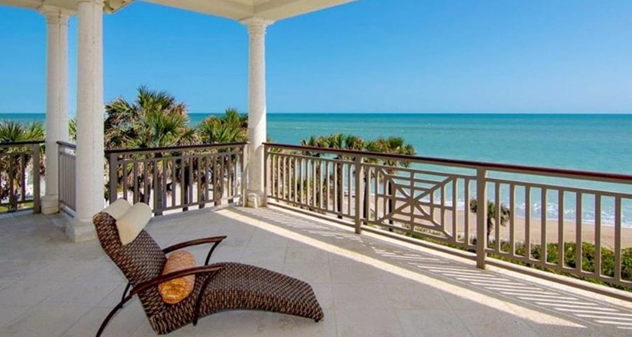 View of the Atlantic Ocean from the covered patio of one of Orchid Island's Oceanfront condos.