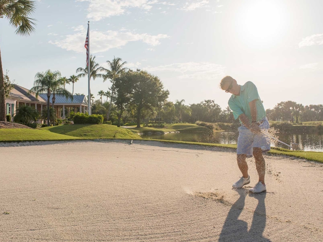 Man Playing Golf at Orchid Island Golf Club