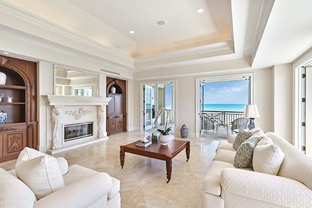 interior of oceanfront condo at orchid island