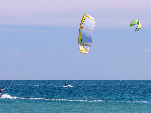 Man Windsurfing at Orchid Island Beach