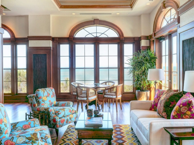 Orchid Island Clubhouse Sitting Area with view of ocean