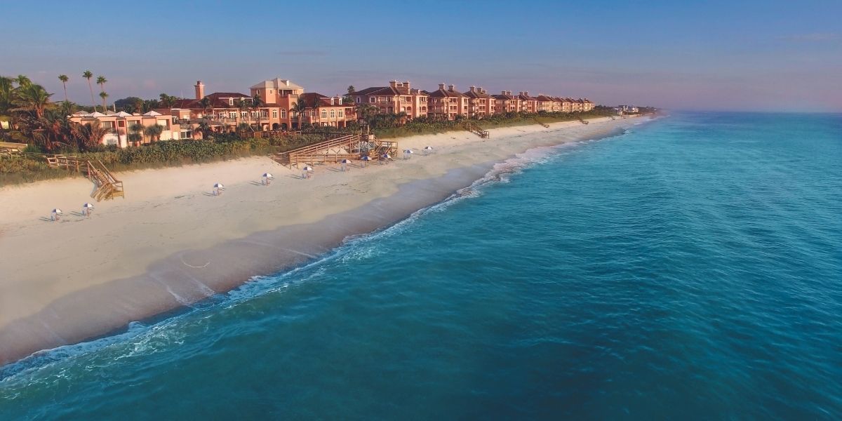 aerial of the vero beach coastline