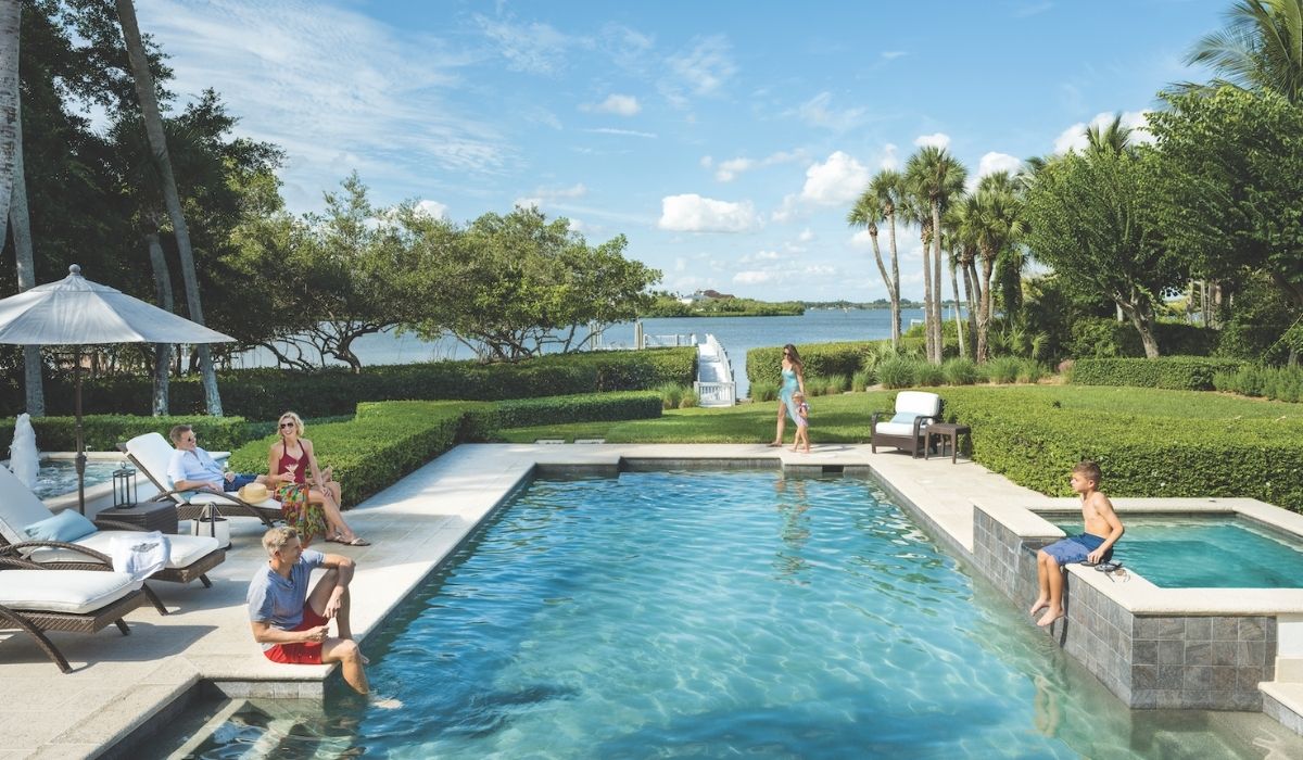 Backyard Pool overlooking River at Orchid Island