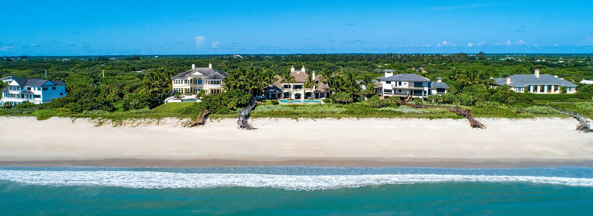 aerial view of the orchid island oceanfront homes