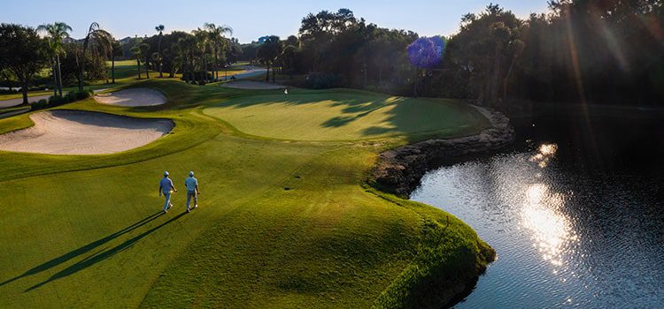 golf course aerial at orchid island in vero beach