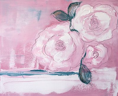 pink flower painting by Reggie McCormack