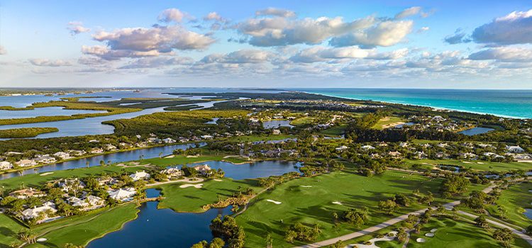 aerial of America's Best Beach Towns and Orchid Island
