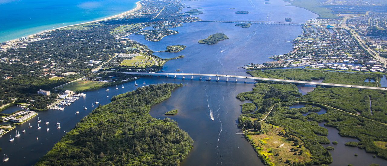 aerial of the Vero Beach Florida area