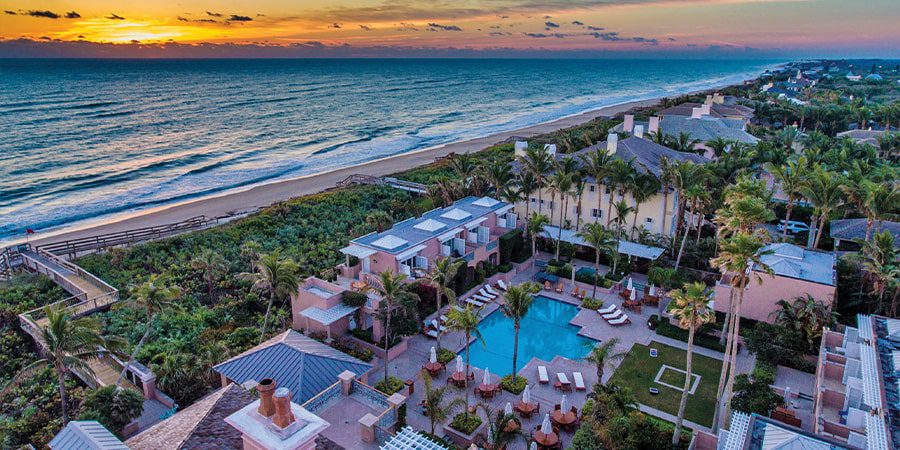 aerial of the orchid island amenity center