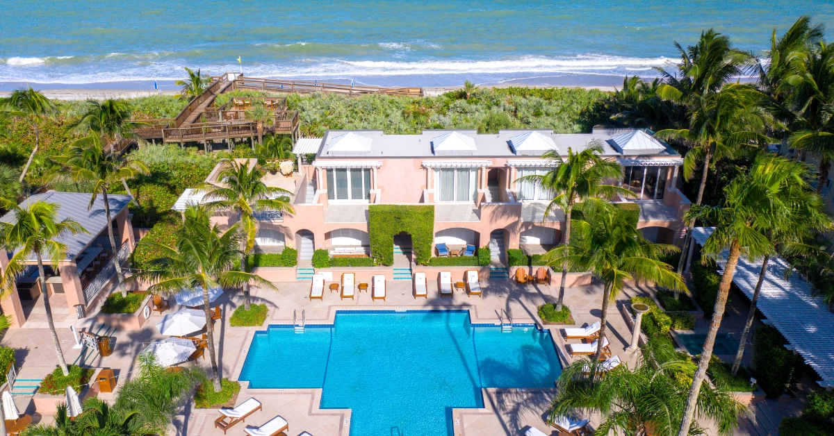 Orchid Island Clubhouse pool Aerial